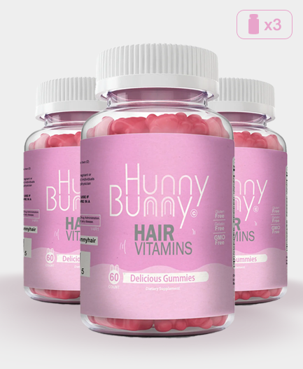 Hunny Bunny Hair Gummies, Complete Vitamins Formula (3 bottle)